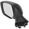 Driver Side Mirror, Power Adjust, Non-Heated, Manual Folding, With 1 Paintable and 1 Textured Black Cap, No Signal Light, No Memory, No Puddle Light, No Auto-Dim, No Blind Spot Feature