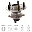 Rear, Driver or Passenger Side Wheel Hub, With Bearing, With Sensor, 5 x 4.5 in. Bolt Pattern, FWD