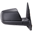 Passenger Side Mirror, Power Adjust, Heated, Manual Folding, Textured Black, No Signal Light, No Memory, No Puddle Light, No Auto-Dim, No Blind Spot Feature