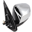 Driver Side Mirror, Power Adjust, Power Folding, Heated, Chrome, In-housing Signal Light, No Memory, No Puddle Light, No Auto-Dimming, With Blind Spot Detection in Glass