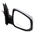 Passenger Side Mirror, Power Adjust, Power Folding, Heated, Chrome, In-housing Signal Light, No Memory, No Puddle Light, No Auto-Dimming, With Blind Spot Detection in Glass
