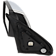 Driver Side Mirror, Power Adjust, Heated, Manual Folding, Chrome, No Signal Light, No Memory, No Puddle Light, No Auto-Dim, With Blind Spot Detection in Glass