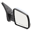 Passenger Side Mirror, Power Adjust, Heated, Manual Folding, Chrome, No Signal Light, No Memory, No Puddle Light, No Auto-Dim, With Blind Spot Detection in Glass