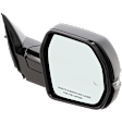 Passenger Side Mirror, Power Adjust, Heated, Manual Folding, Textured Black, In-housing Signal Light, No Memory, No Puddle Light, No Auto-Dim, With Blind Spot Detection in Glass