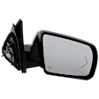 Passenger Side Mirror, Power Adjust, Heated, Power Folding, Chrome, In-glass Signal Light, With Memory, With Puddle Light, No Auto-Dim, With Blind Spot Detection in Glass