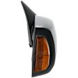 Passenger Side Towing Mirror, Power Adjust, Heated, Manual Folding, Textured Black, In-housing Signal Light, No Memory, No Puddle Light, No Auto-Dim, With Blind Spot Glass