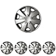 JU26120017 Wheel Cover - Silver, Plastic, 13 in., 7 spoke, Set of 4, Universal