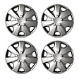 JU26120017 Wheel Cover - Silver, Plastic, 13 in., 7 spoke, Set of 4, Universal