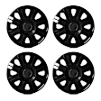 JU26120031 Wheel Cover - Black Lacquer, Plastic, 15 in., 8 spoke, Set of 4, Universal