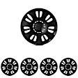 JU26120044 Wheel Cover - Matte Black, Plastic, 15 in., 7 spoke, Set of 4, Universal