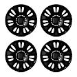 JU26120044 Wheel Cover - Matte Black, Plastic, 15 in., 7 spoke, Set of 4, Universal
