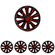 JU26120107 Wheel Cover - Black and Red Lacquer, Plastic, 17 in., 10 spoke, Set of 4, Universal