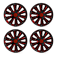 JU26120107 Wheel Cover - Black and Red Lacquer, Plastic, 17 in., 10 spoke, Set of 4, Universal