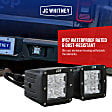 JU97980001 Offroad Light - LED Light Pods, Black, Aluminum, Square, Clear Lens, White Beam, 20 Watts, Set of 2, Universal 
