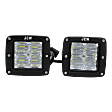 JU97980001 Offroad Light - LED Light Pods, Black, Aluminum, Square, Clear Lens, White Beam, 20 Watts, Set of 2, Universal 
