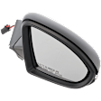 Passenger Side Mirror, Power Adjust, Manual Folding, Heated, Paintable, In-housing Signal Light, No Memory, No Puddle Light, No Auto-Dimming, No Blind Spot Feature