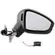 Passenger Side Mirror, Power Adjust, Manual Folding, Heated, Paintable, In-housing Signal Light, No Memory, No Puddle Light, No Auto-Dimming, With Blind Spot Detection in Glass