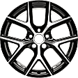 ALY75201U45N Jante Aluminum Painted Black Wheel - 18 in. X 7.5 in., 5 x 114 mm Bolt Pattern, Sold Individually