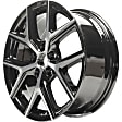 ALY75201U45N Jante Aluminum Painted Black Wheel - 18 in. X 7.5 in., 5 x 114 mm Bolt Pattern, Sold Individually
