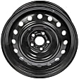 STL69543U45N Steel Painted Black Wheel - 16 in. X 6.5 in., 5 x 100 mm Bolt Pattern, Sold Individually
