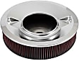 60-1640 Air Cleaner Assembly - Chrome Top, Red Filter, Cotton Gauze, Universal, Assembly