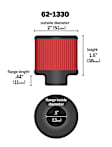 62-1330 Crankcase Breather - Chrome Top, Black Base, Universal