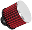 62-1490 Chrome Universal Breather, Washable Air Filter - Push-In - 1-1/4 in Flange - 3in O.D - 2-1/2in H
