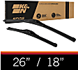 2015 Jeep Cherokee - Front, Driver and Passenger Side Wiper Blade, Frameless, Driver: 26 in.; Passenger: 18 in., Edge Series