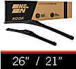 92-2621 Front, Driver and Passenger Side Edge Series Wiper Blade, Frameless Driver