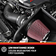 E-3760 High-Flow Original Universal Air Filter, 14in.OD, 12in.ID 5in.H - Red, Cotton Gauze, Washable,