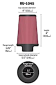 K&N Performance Air Filter - Premium Lifetime, Washable, Replacement Filter - RU-1045