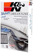 K&N Premium Cabin Air Filter - Lifetime, Washable - VF1002