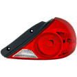 Passenger Side Tail Light, with Bulb, Halogen, Clear and Red Lens, Sedan