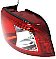 Passenger Side, Outer Tail Light, with Bulb, Halogen, Clear and Red Lens