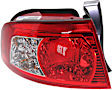 Driver Side, Outer Tail Light, with Bulb, Halogen, Clear and Red Lens