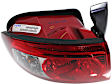 Driver Side, Outer Tail Light, with Bulb, Halogen, Clear and Red Lens