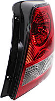 Passenger Side Tail Light, with Bulb, Halogen, Clear and Red Lens