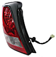Driver Side Tail Light, with Bulb, Halogen, Clear and Red Lens