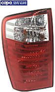 Driver Side Tail Light, with Bulb, Halogen, Clear and Red Lens, CAPA Certified