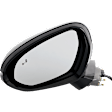 Driver Side Mirror, Power Adjust, Manual Folding, Heated, Gloss Black, In-Housing Signal Light, No Memory, No Puddle Light, No Auto-Dimming, With Blind Spot Detection in Glass