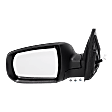 2014 Kia Sorento - Driver Side Mirror, Power Adjust, Non-Heated, Textured Black, Manual Folding, In-housing Signal Light, No Blind Spot Feature, No Memory, No Puddle Light, No Auto-Dimming