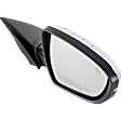 Passenger Side Mirror, Power Adjust, Power Folding, Heated, Chrome, In-housing Signal Light, No Memory, No Puddle Light, No Auto-Dimming, With Blind Spot Detection in Glass