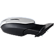 Passenger Side Mirror, Power Adjust, Power Folding, Heated, Chrome, In-housing Signal Light, No Memory, No Puddle Light, No Auto-Dimming, With Blind Spot Detection in Glass