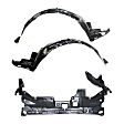 3-Piece Kit Front Engine Splash Shield, Sedan, Except Hybrid, Mexico/USA Built Vehicle, includes Fender Liners