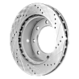2004 Ford F-250 Super Duty - 4-Wheel Set Front and Rear Brake Disc and Pad Kit, Cross-drilled and Slotted, 8 Lugs, Front-331 mm/Rear-326 mm, Semi-metallic, 4WD, 6.8L 10Cyl, Pro-Line Series  Includes (4) Disc and (2) Pad Set