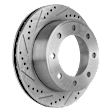 2004 Ford F-250 Super Duty - 4-Wheel Set Front and Rear Brake Disc and Pad Kit, Cross-drilled and Slotted, 8 Lugs, Front-331 mm/Rear-326 mm, Semi-metallic, 4WD, 6.8L 10Cyl, Pro-Line Series  Includes (4) Disc and (2) Pad Set