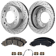 2020 Chevrolet Silverado 2500 HD WT - 2-Wheel Set Front Brake Disc and Pad Kit, Cross-drilled and Slotted, 8 Lugs, 355 mm, Ceramic, 6.6L 8Cyl, Pro-Line Series  Includes (2) Disc and (1) Pad Set