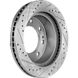 2020 Chevrolet Silverado 2500 HD WT - 2-Wheel Set Front Brake Disc and Pad Kit, Cross-drilled and Slotted, 8 Lugs, 355 mm, Ceramic, 6.6L 8Cyl, Pro-Line Series  Includes (2) Disc and (1) Pad Set