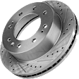 2020 Chevrolet Silverado 2500 HD WT - 2-Wheel Set Front Brake Disc and Pad Kit, Cross-drilled and Slotted, 8 Lugs, 355 mm, Ceramic, 6.6L 8Cyl, Pro-Line Series  Includes (2) Disc and (1) Pad Set