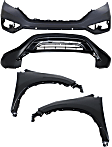 2015 Honda CR-V EX-L - 4-Piece Kit Front, Upper and Lower Upper - Primed, Lower - Textured Bumper Cover,  Includes (2) Bumper Cover and (2) Fender
